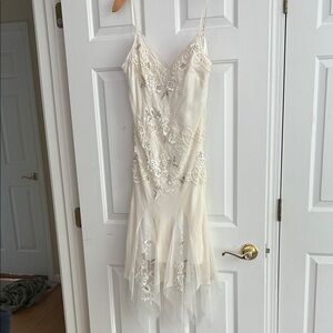 Sue Wong Cream Wedding Dress with Embroidered Details